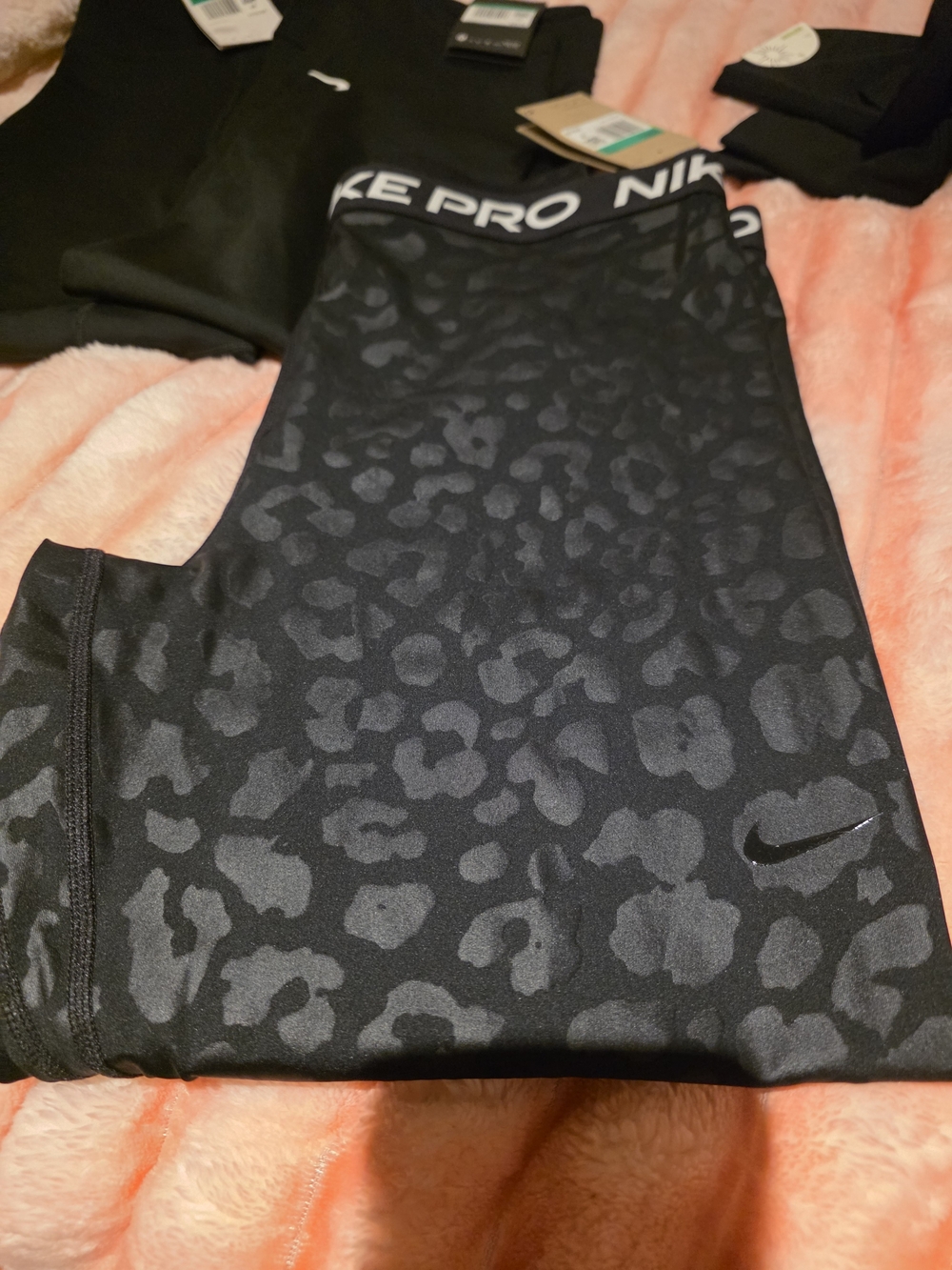 Nike Black Leopard Print Nike Pros Leggings